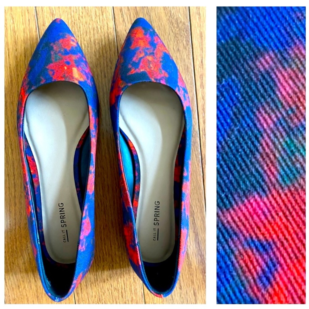 NWOT Call it Spring Watercolor Print Flat Slip On Shoes